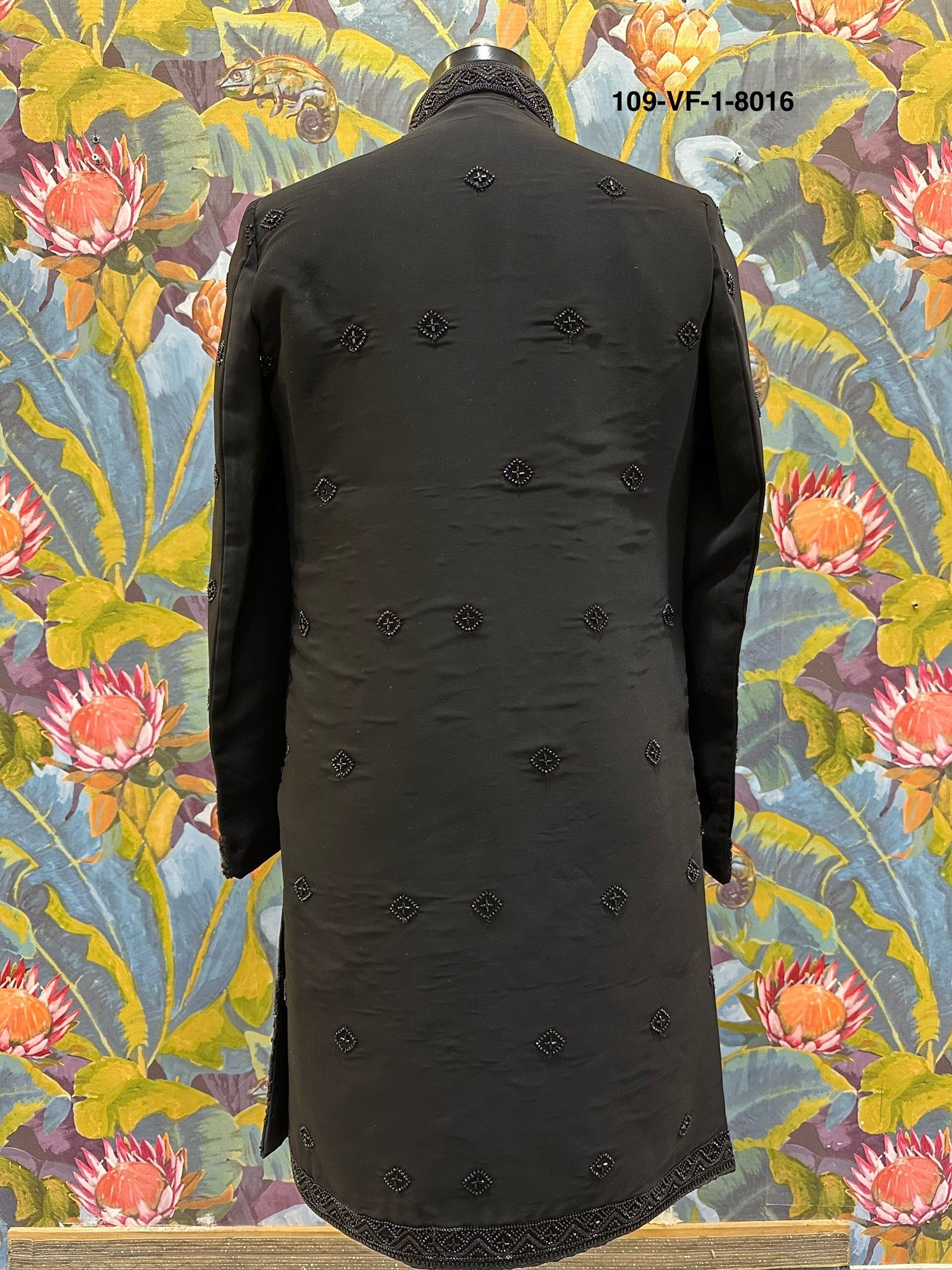 Men Black TR Lachko Indo Sherwani with Pant – Unstitched Wedding Wear