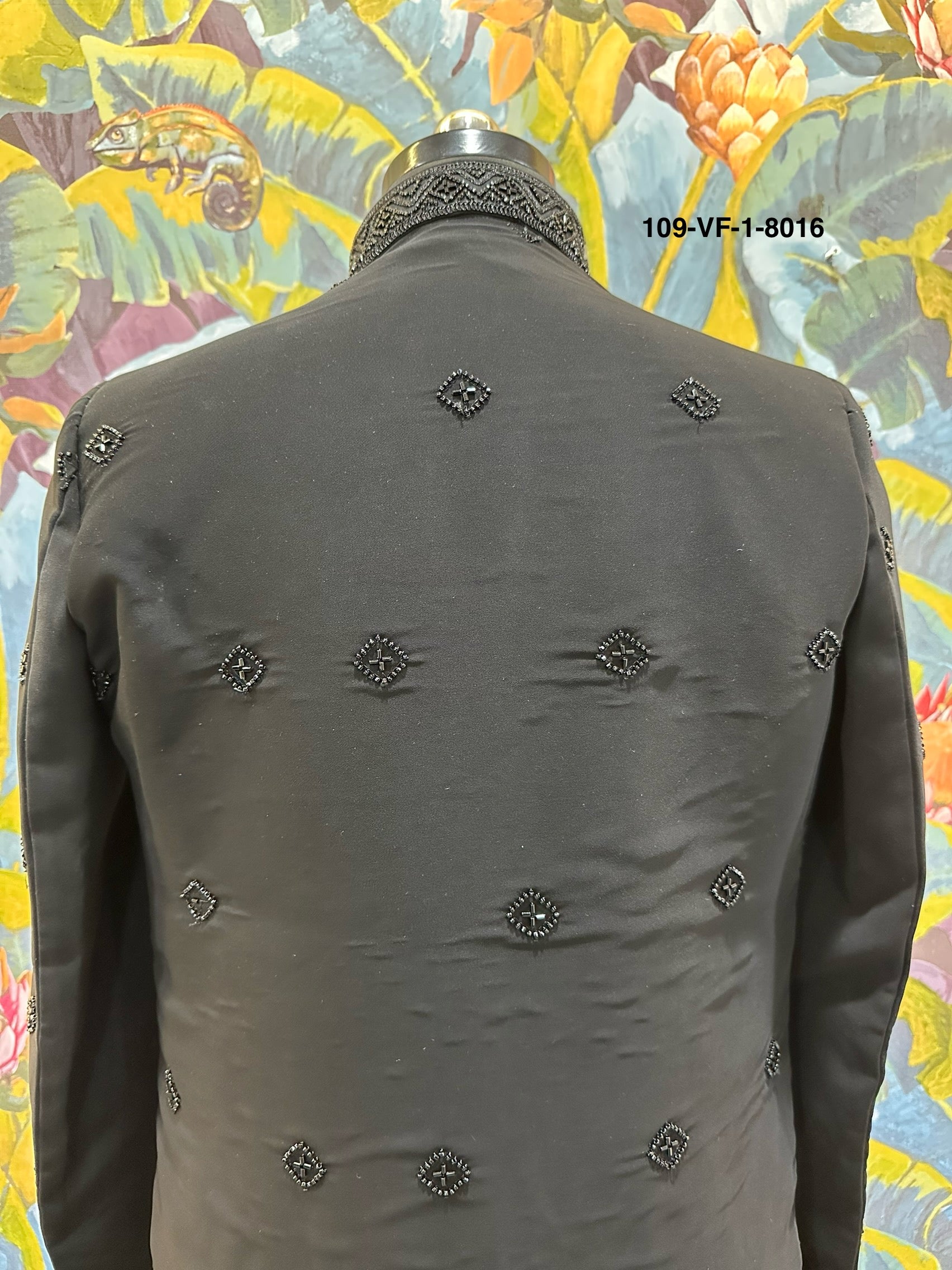 Men Black TR Lachko Indo Sherwani with Pant – Unstitched Wedding Wear