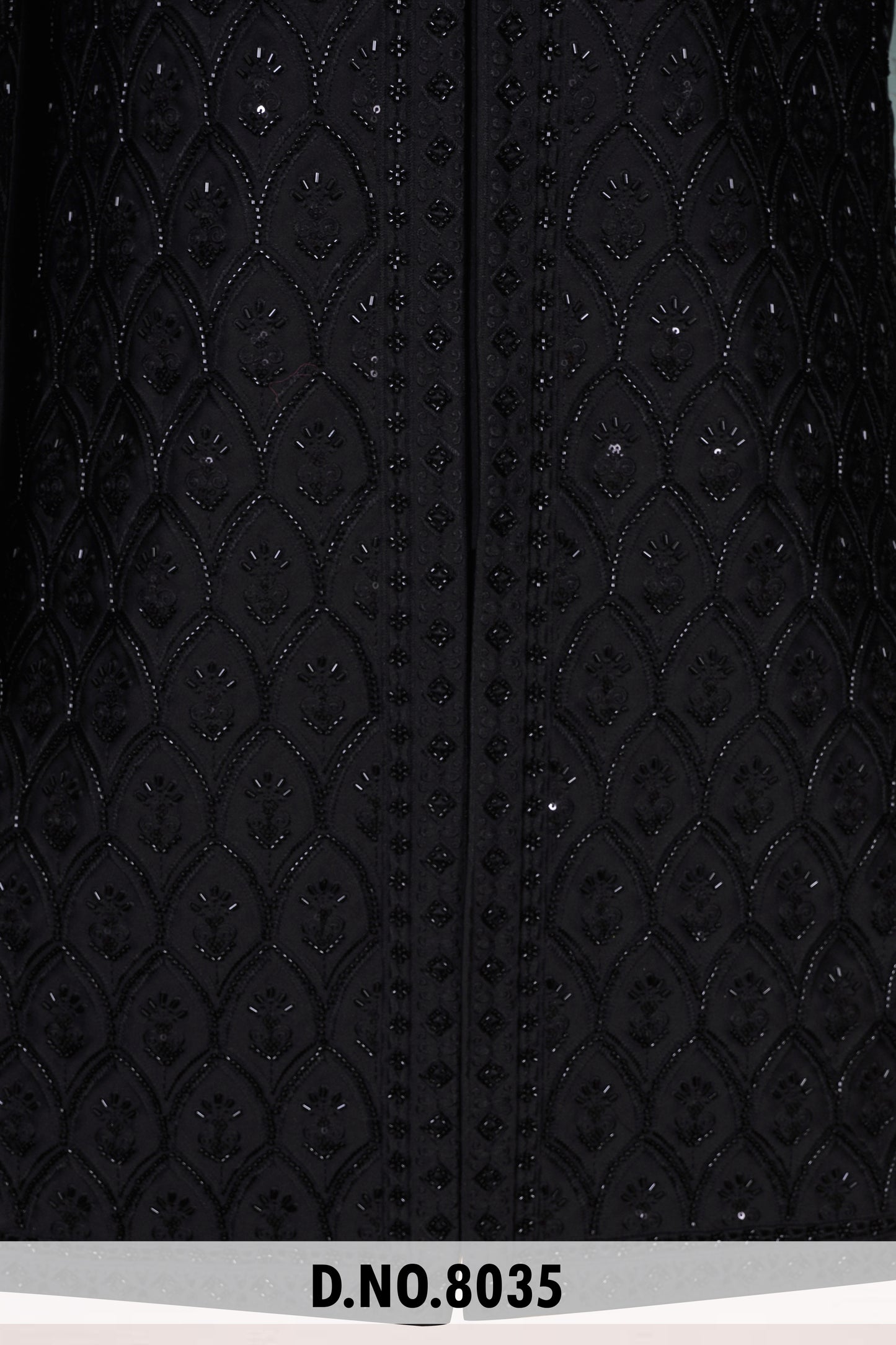 Men Black Crepe Indo Sherwani with Pant – Unstitched Premium Wear