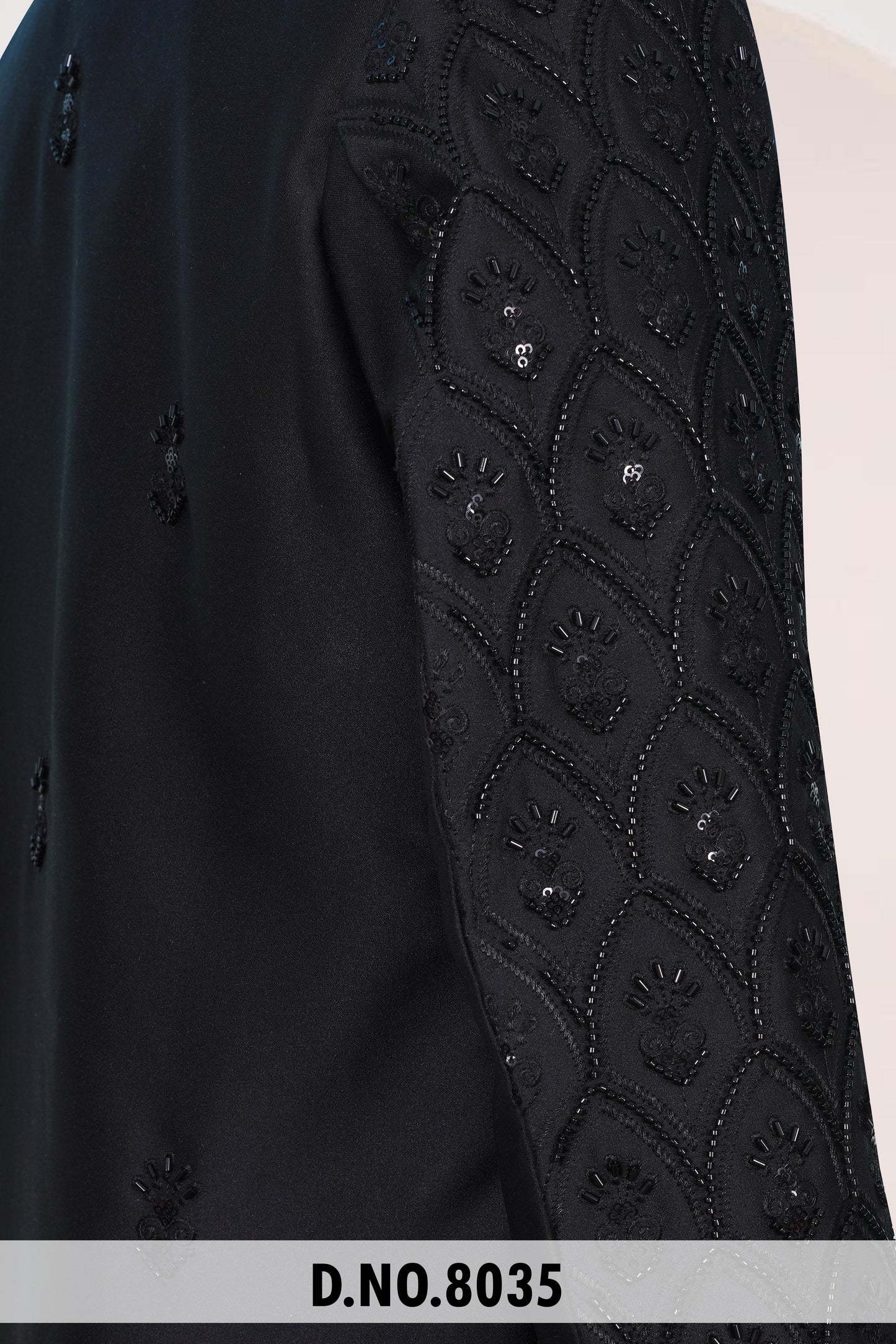 Men Black Crepe Indo Sherwani with Pant – Unstitched Premium Wear