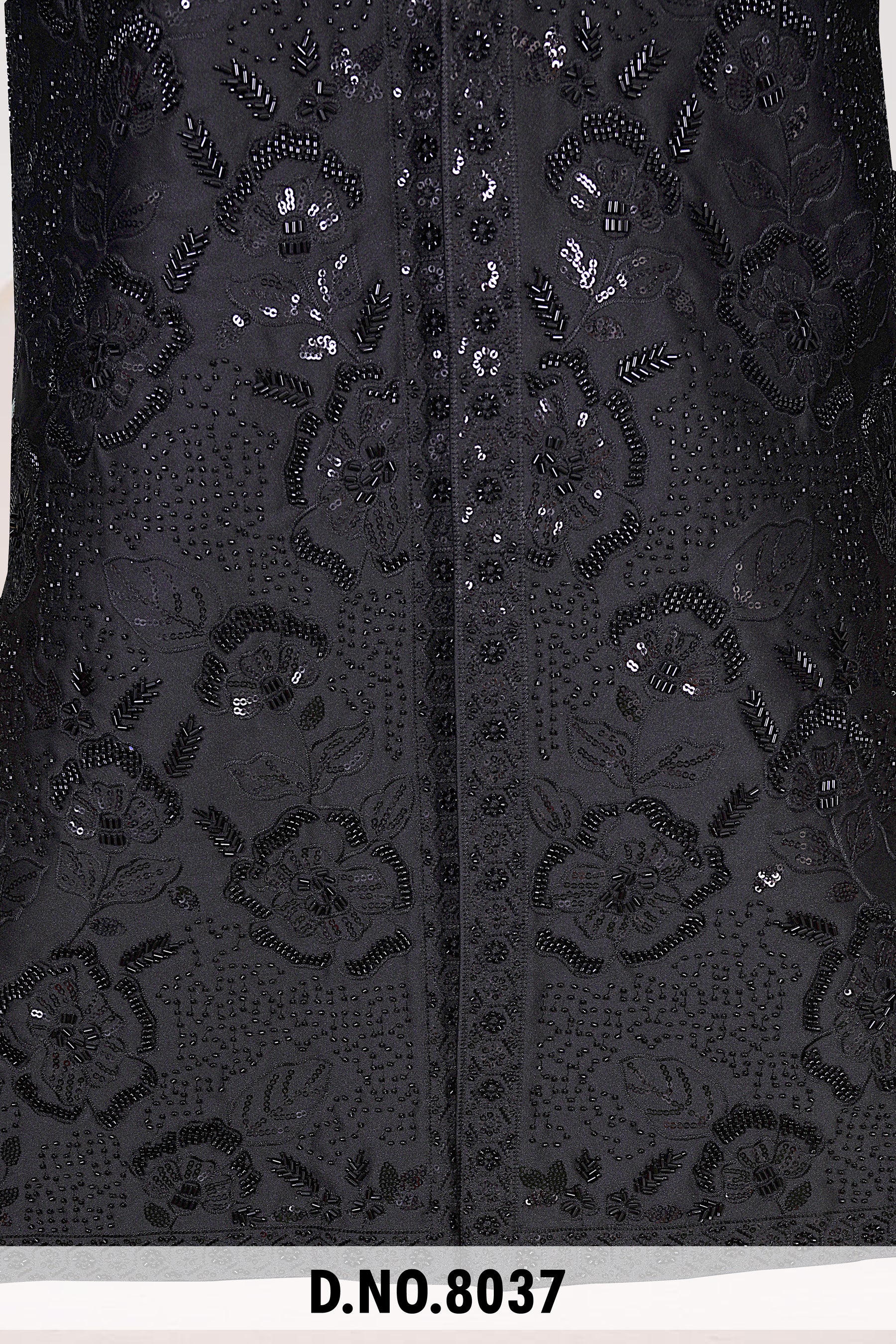 Men Black Crepe Indo Sherwani with Pant – Unstitched Premium Wedding Wear