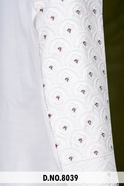 Men White Devine Touch Indo Sherwani with Pant – Unstitched Wedding Wear