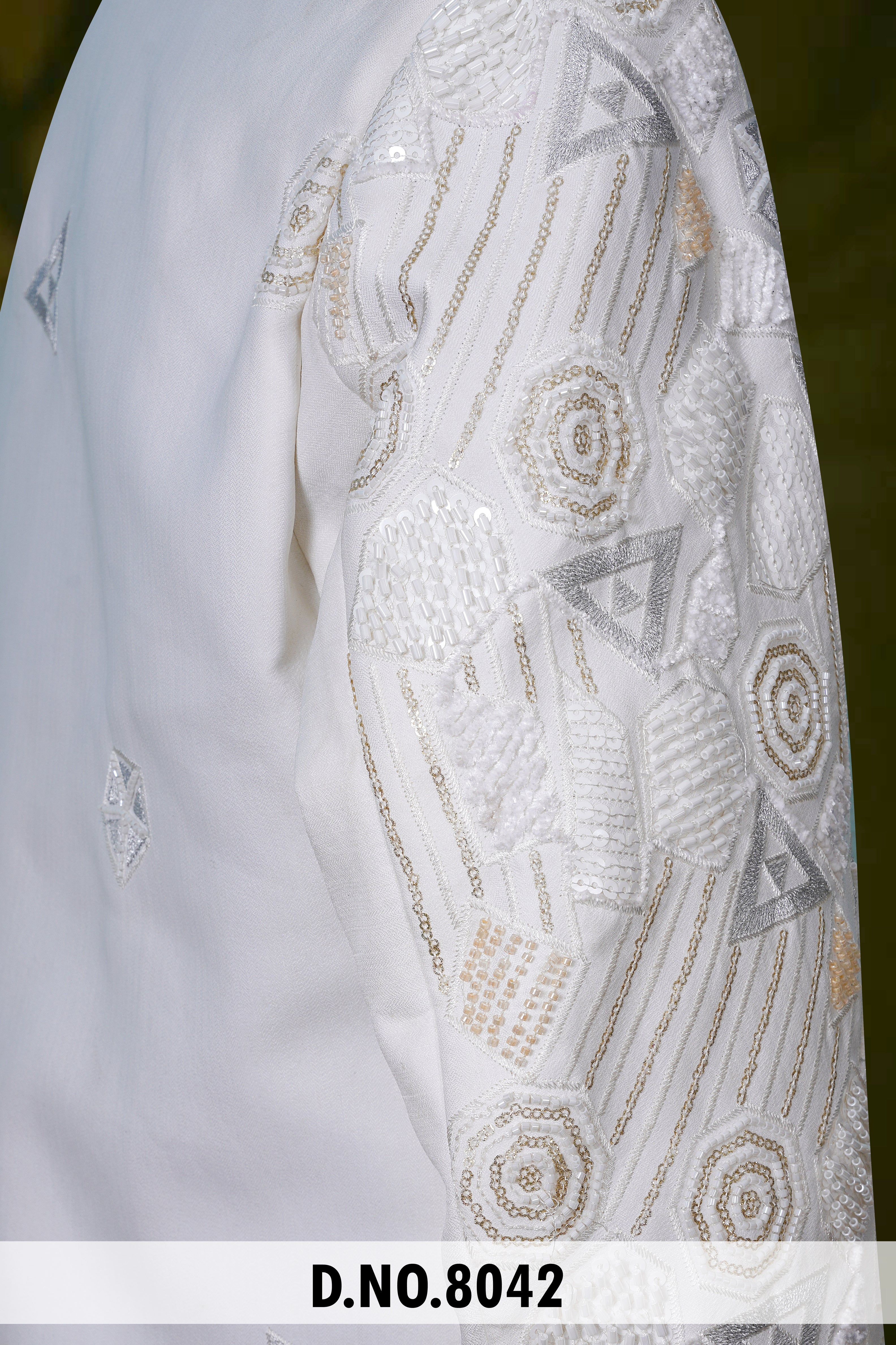 Men Cream Devine Touch Indo Sherwani with Pant – Unstitched Wedding Wear