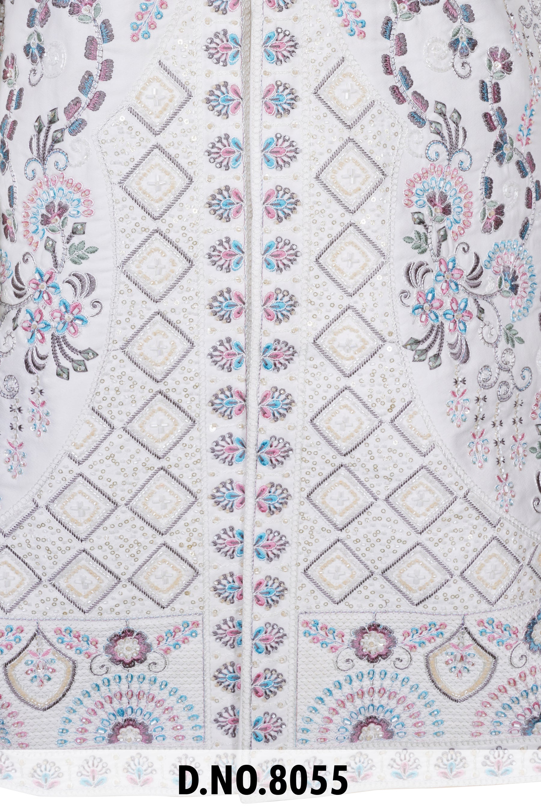 Men Cream Devine Touch Indo Sherwani with Pant – Unstitched Premium Wear