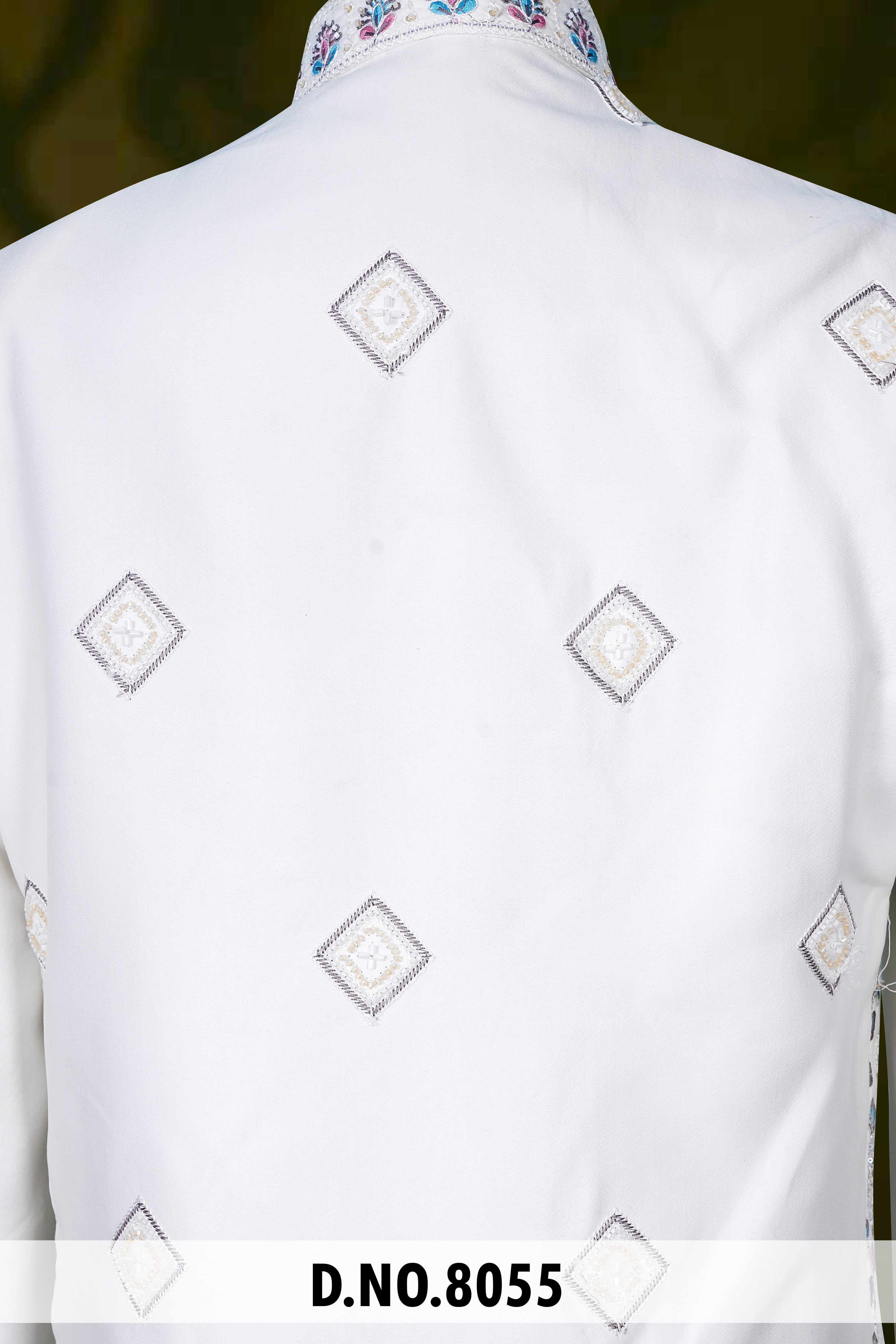 Men Cream Devine Touch Indo Sherwani with Pant – Unstitched Premium Wear