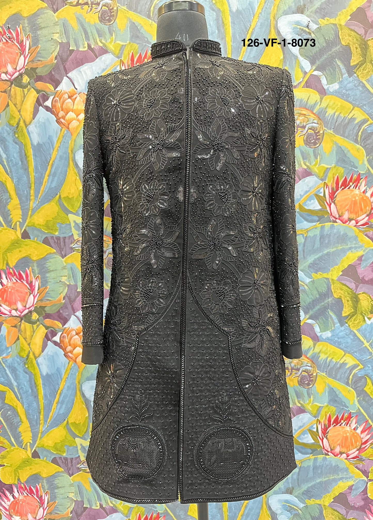 Men Black TR Lachko Indo Sherwani with Pant – Unstitched Wedding Wear