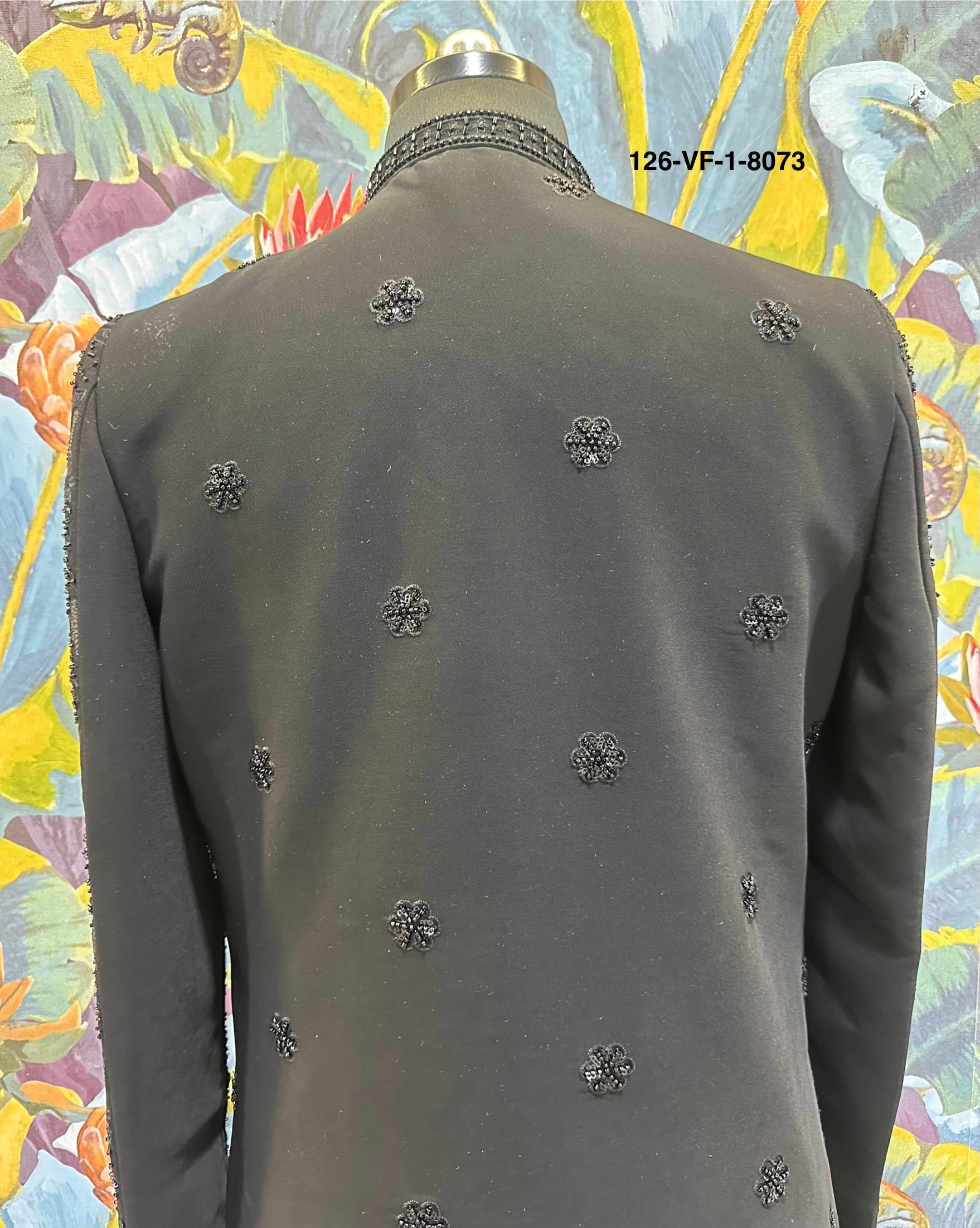 Men Black TR Lachko Indo Sherwani with Pant – Unstitched Wedding Wear