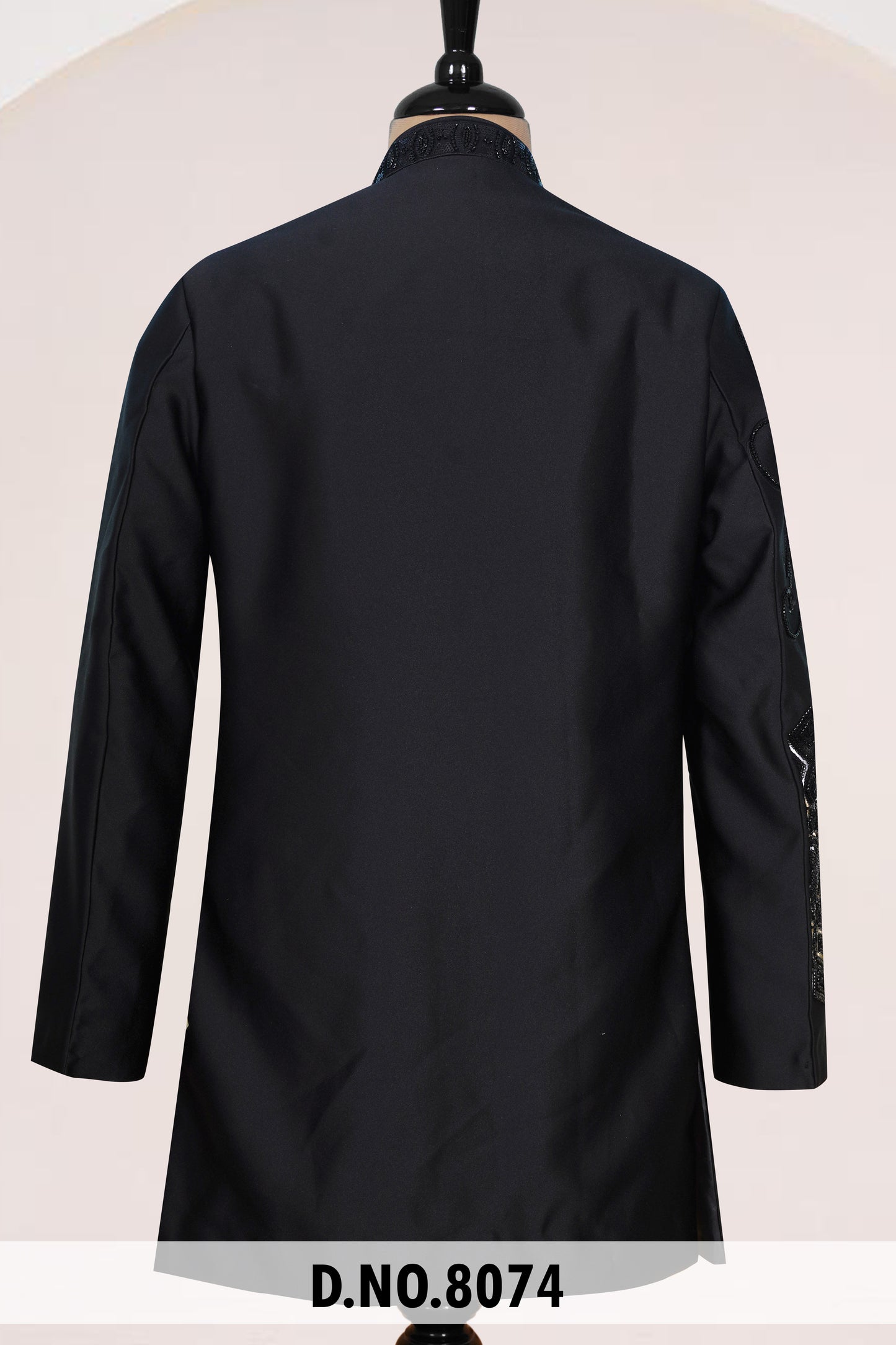 Premium Black Geometric Embroidered Suit | Crepe Fabric | Free Pants | Kavlee