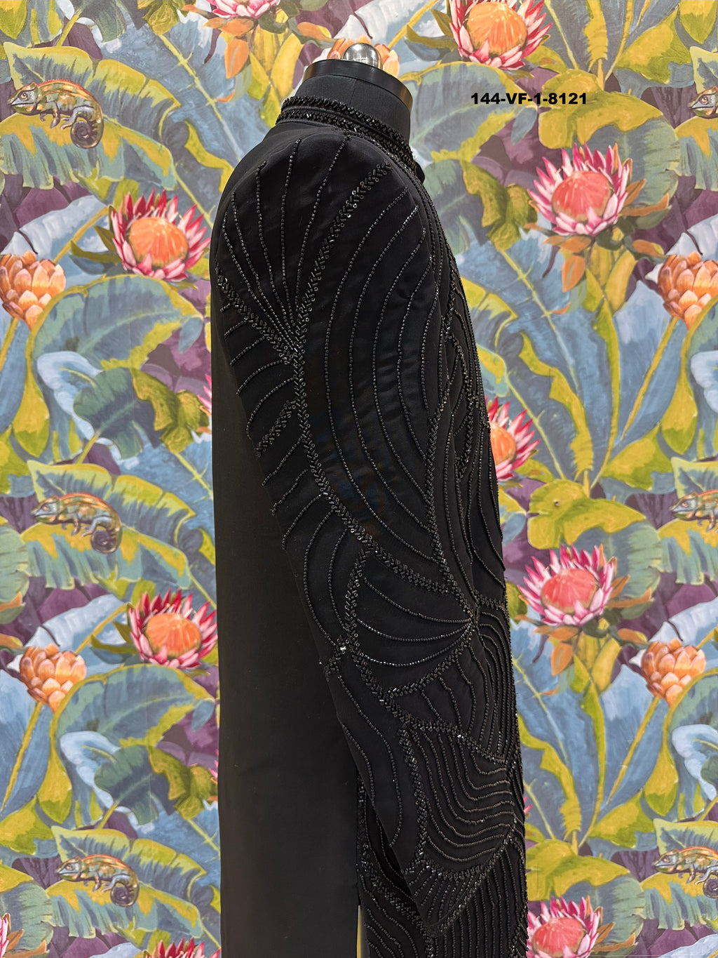 Premium Black Sequined Indo-Western Suit | TR Lochka Fabric | Free Pants | Kavlee