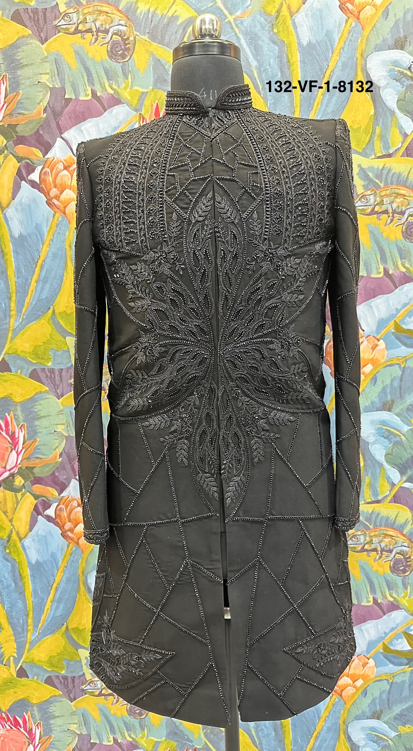 Men Black TR Lachko Indo Sherwani with Pant – Unstitched Designer Wedding Wear