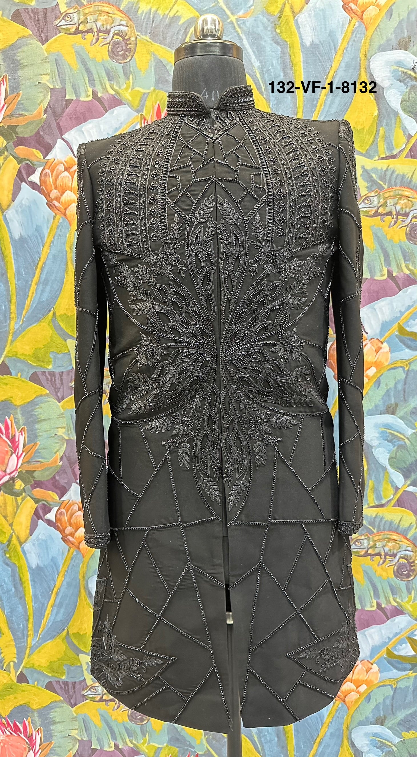 Men Black TR Lachko Indo Sherwani with Pant – Unstitched Designer Wedding Wear