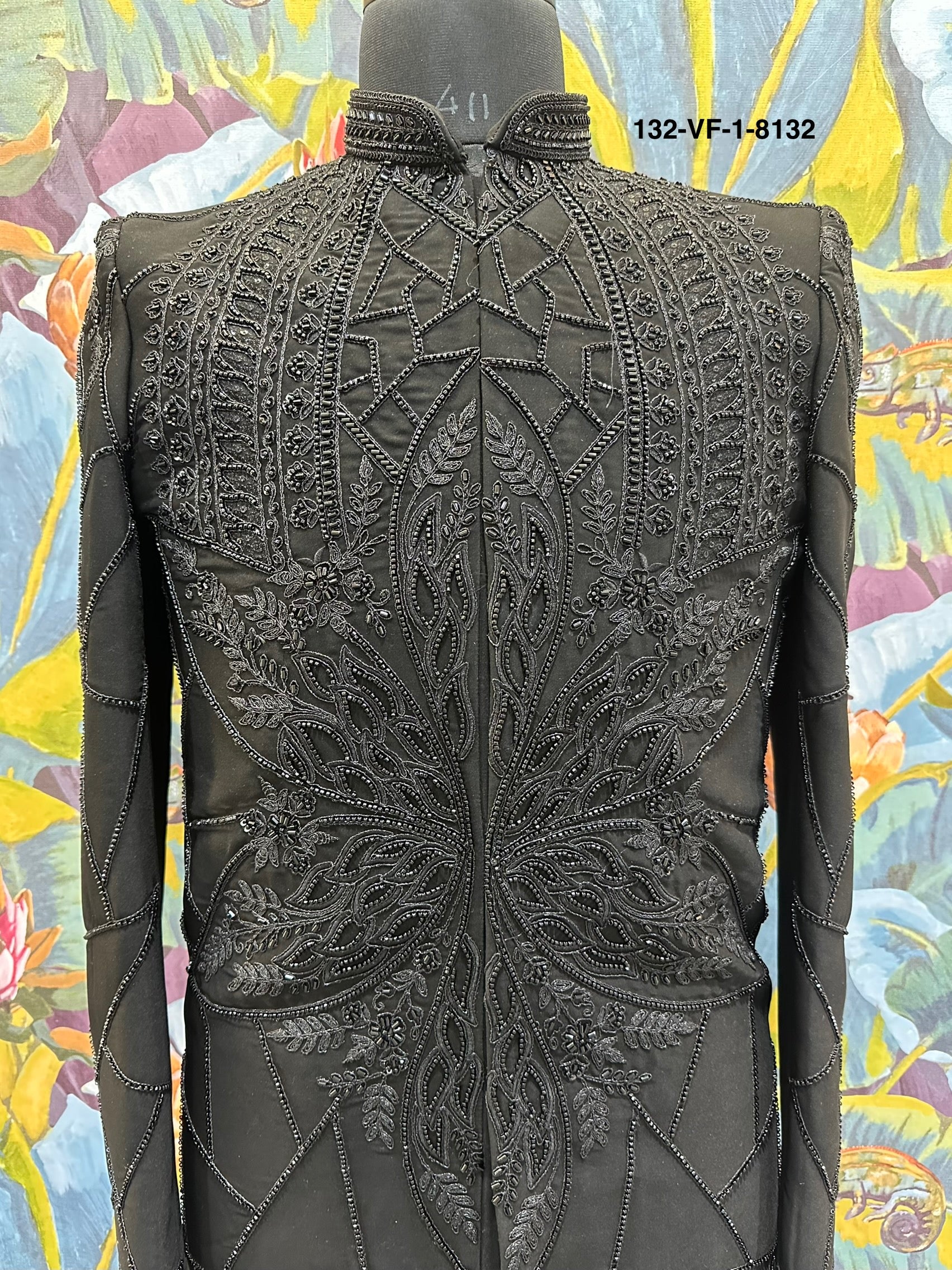 Men Black TR Lachko Indo Sherwani with Pant – Unstitched Designer Wedding Wear