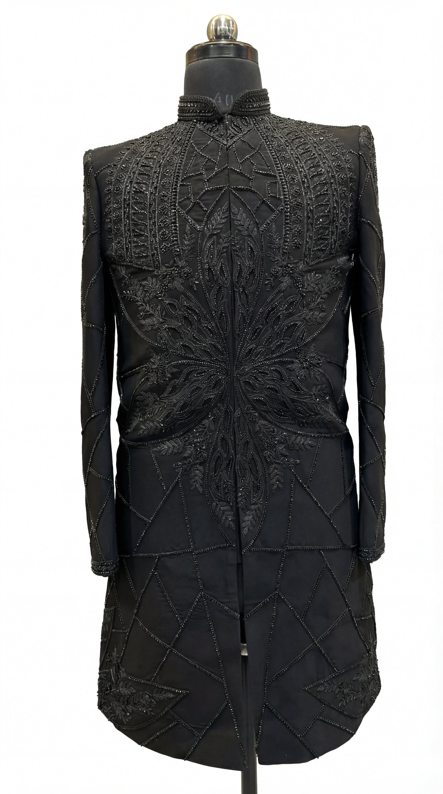 Men Black TR Lachko Indo Sherwani with Pant – Unstitched Designer Wedding Wear