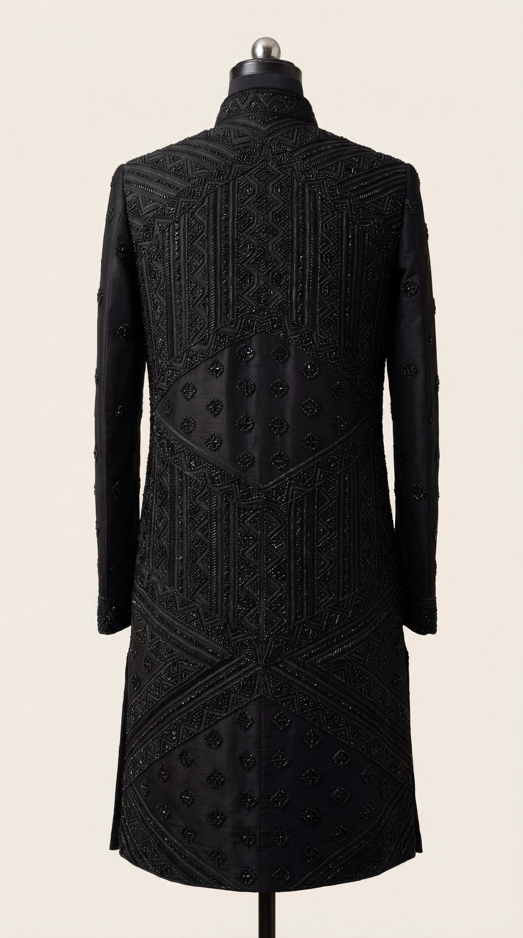 Men Black TR Lachko Indo Sherwani with Pant – Unstitched Wedding Wear