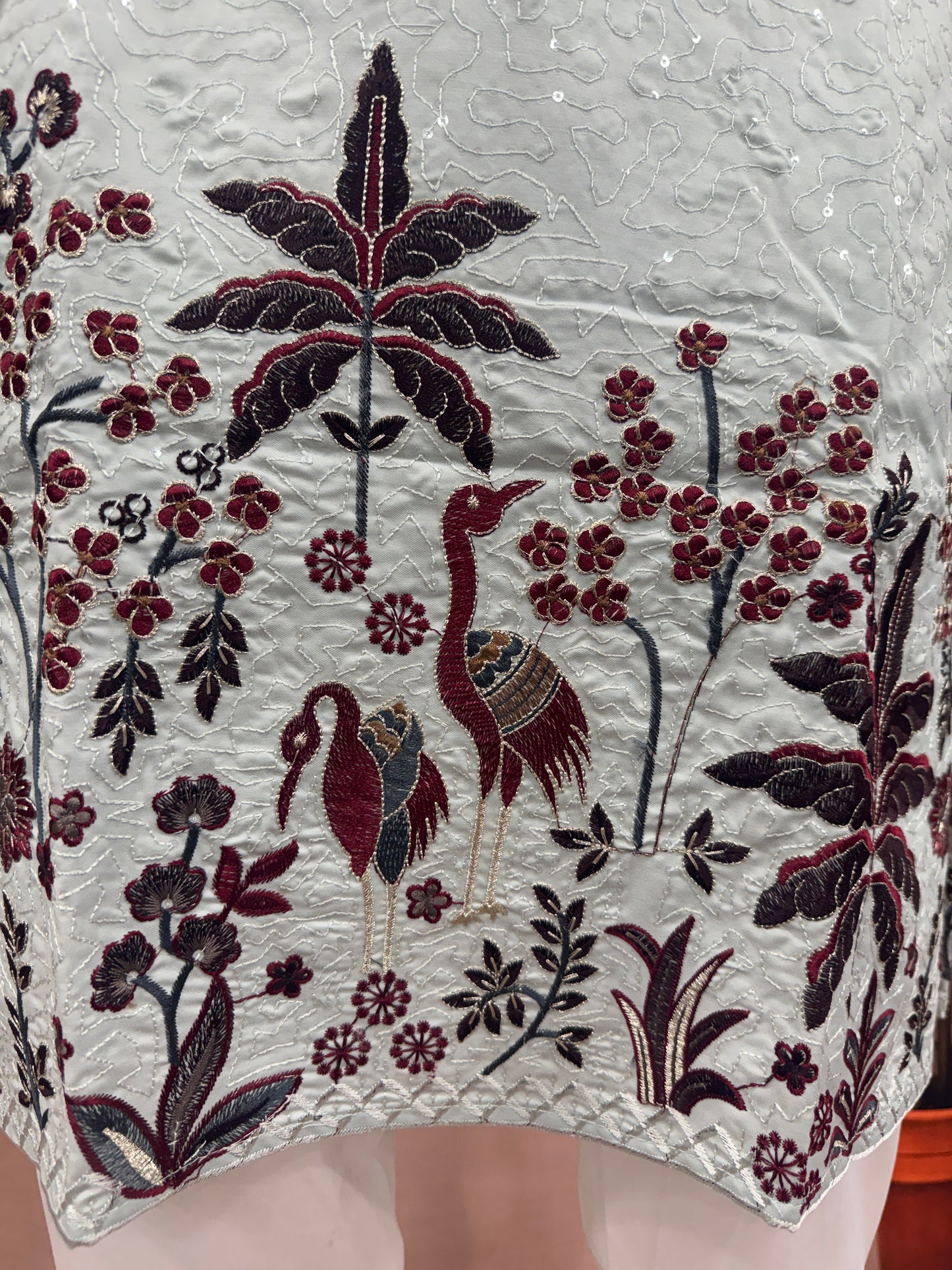 Elegant Ice Blue Men's Kurta with Floral Hem Embroidery | Premium Ethnic Wear