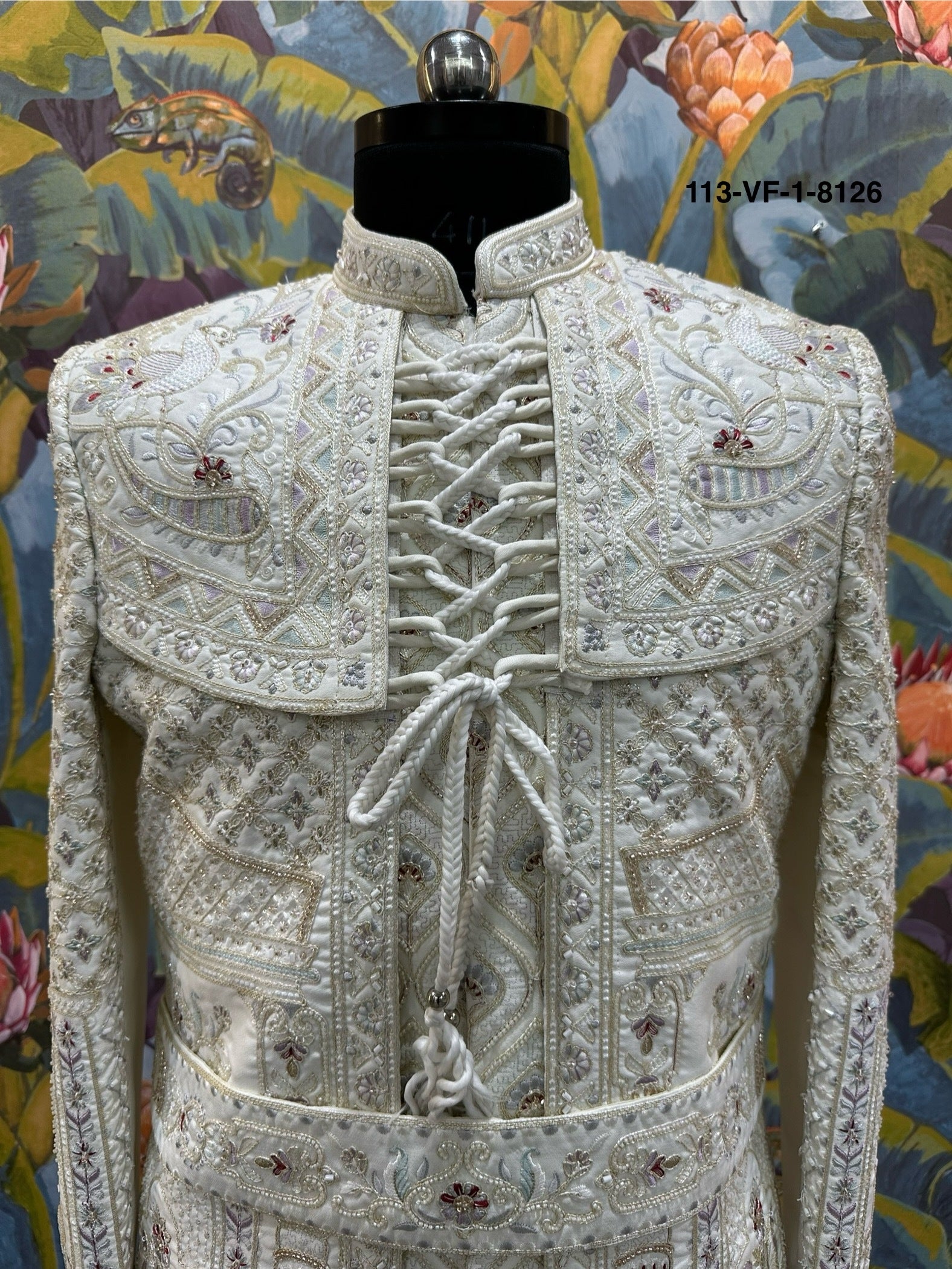 Premium White Royal Embroidered Sherwani | Devine Touch | Free Pants & Juti | Kavlee