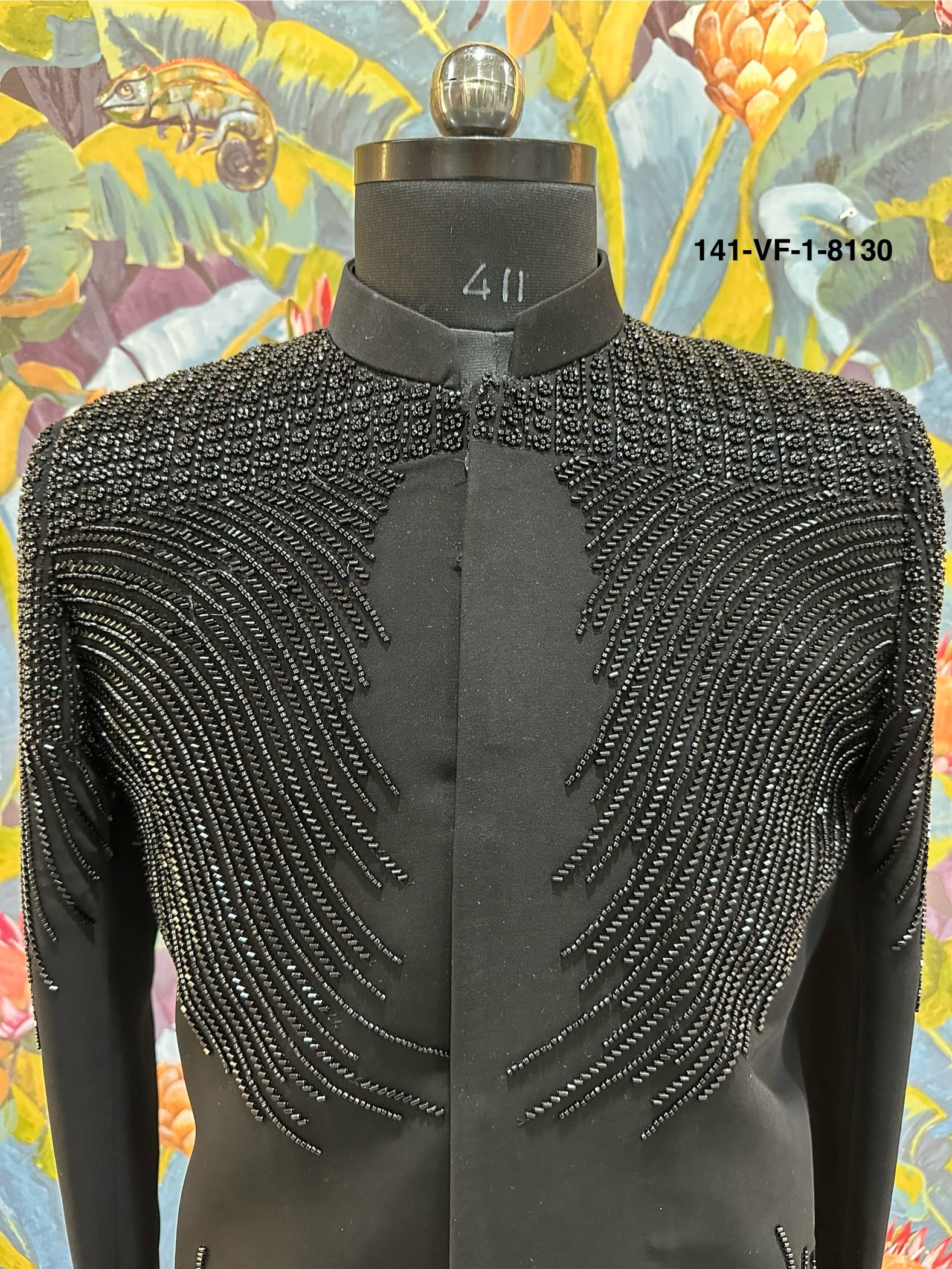 Men Premium Black Heavy Embroidered Sherwani Fabric with Free Pant – Unstitched Designer Wear