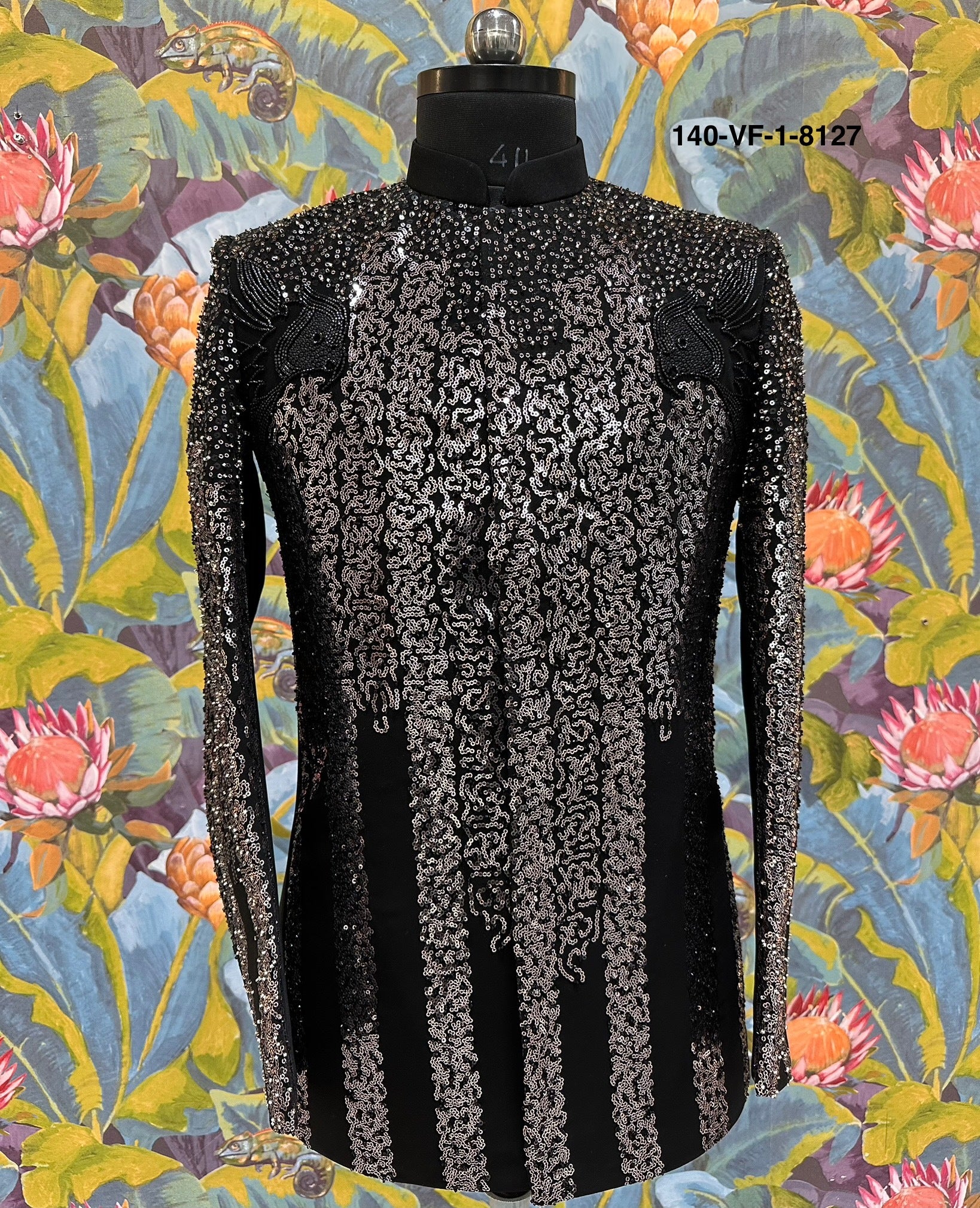 Premium Black Sequin Party Suit | TR Lachka Fabric | Free Pants | Kavlee