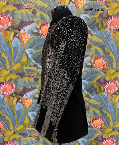 Premium Black Sequin Party Suit | TR Lachka Fabric | Free Pants | Kavlee