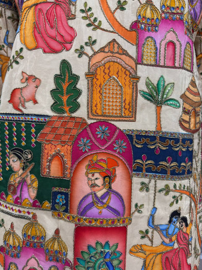 Premium Heritage Position Print Kurta for Men | Embroidered Festive Wear
