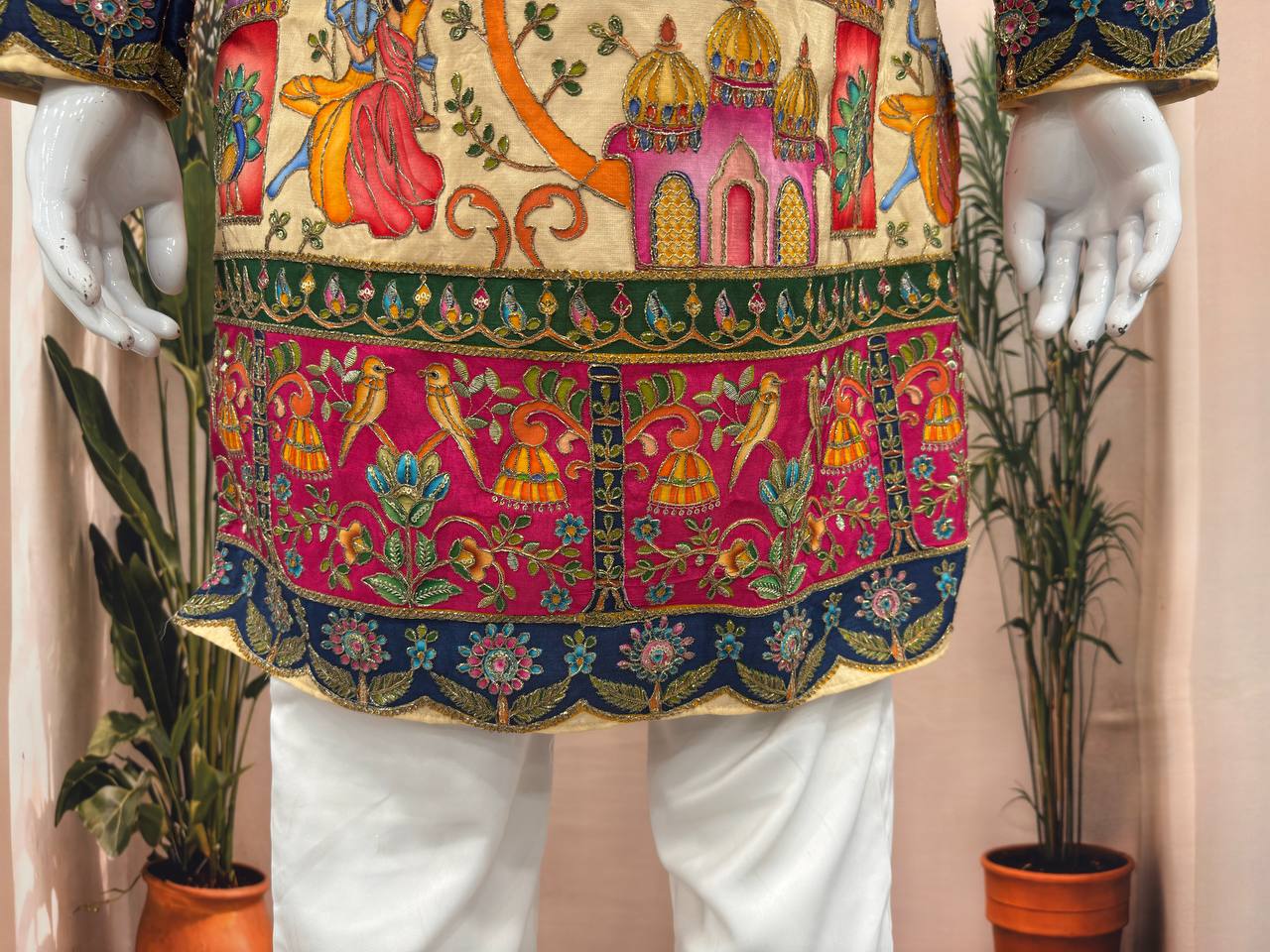 Premium Heritage Position Print Kurta for Men | Embroidered Festive Wear