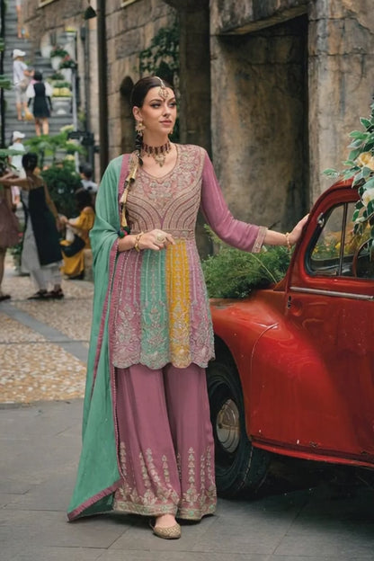 Premium Heavy Embroidered Peplum Sharara Suit - 3 Colors | Kavlee