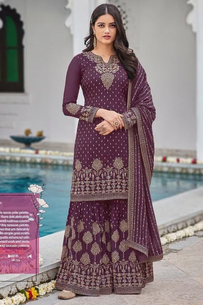 Premium Blush Pink Heavy Embroidered Sharara Suit | Kavlee
